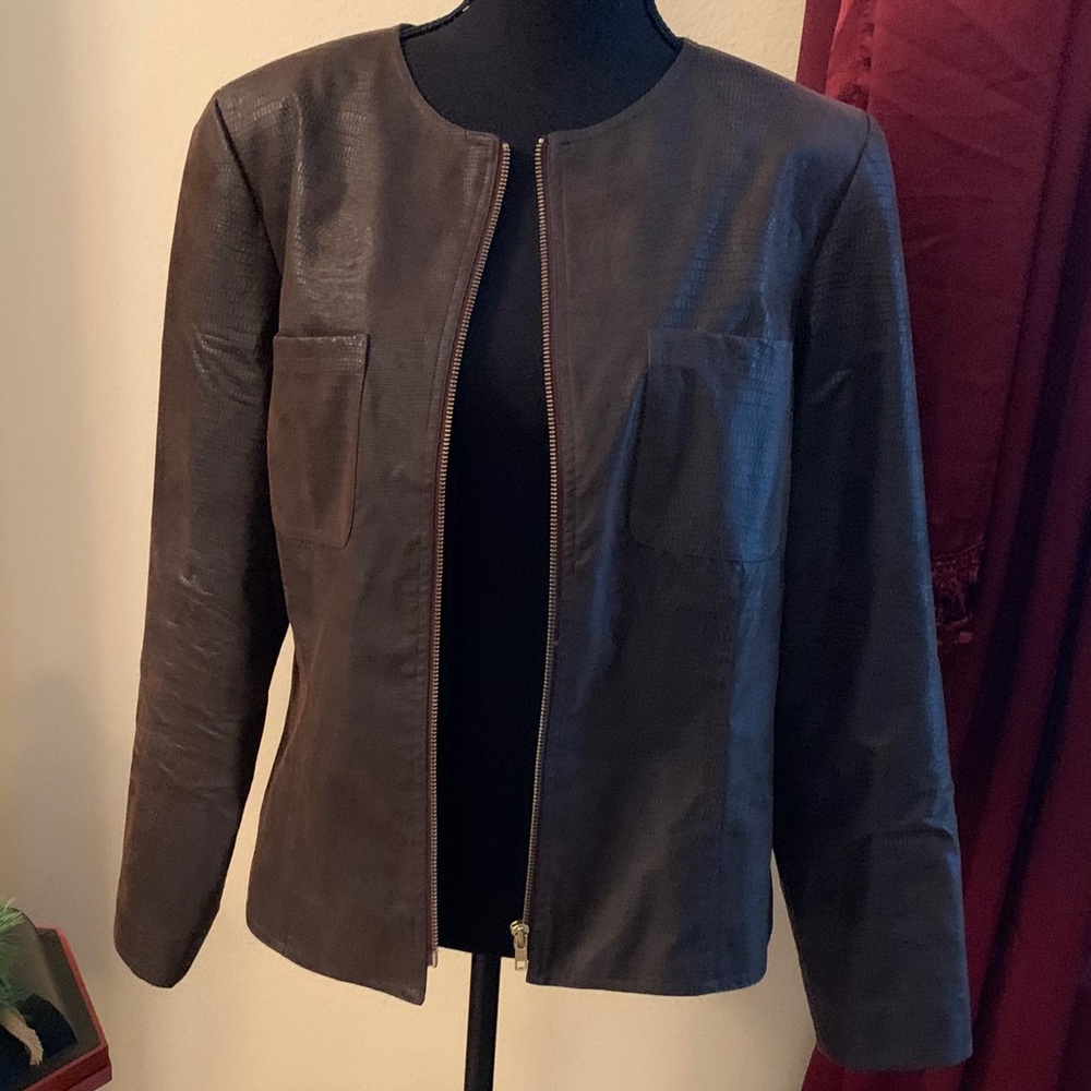 Brown textured Jacket